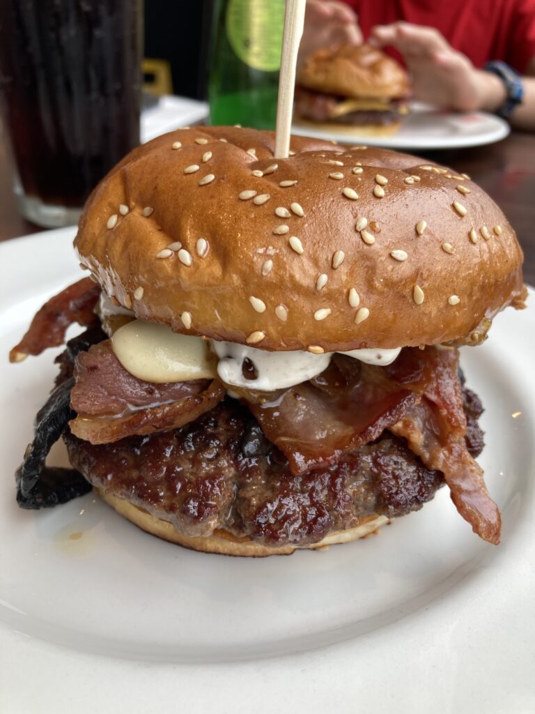 Loaded burger at Bread Meats Bread, Edinburgh