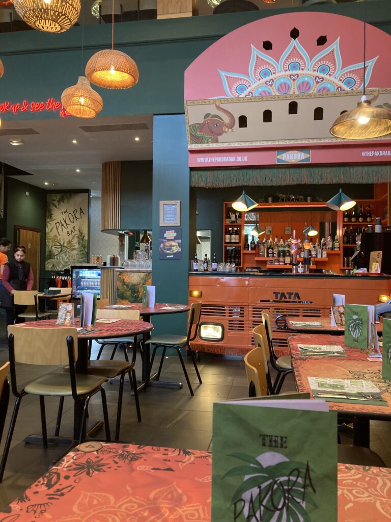 Interior of the Pakora Bar, Edinburgh, top place to eat in Edinburgh