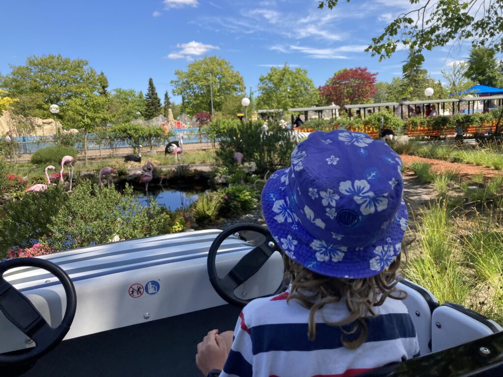 Riding through Miniland at Legoland Billund