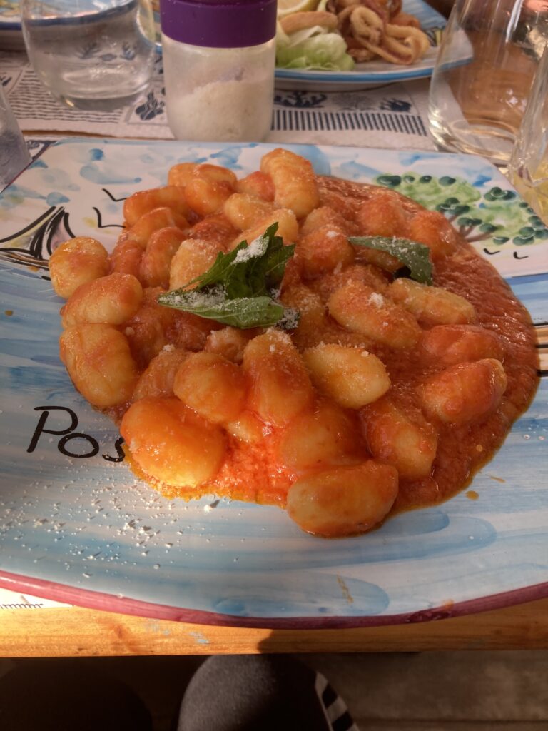 gnocchi at La Marinella Positano