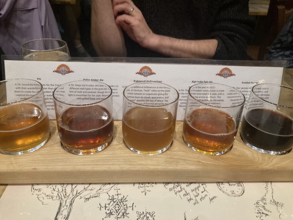 beer tasting at Aegir Brew Pub - Flam with kids